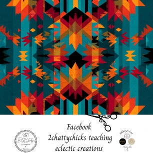 Decoupage American Indian Symmetrical Tapestry Art Tissue Paper