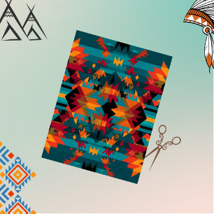 Decoupage American Indian Symmetrical Tapestry Art Tissue Paper