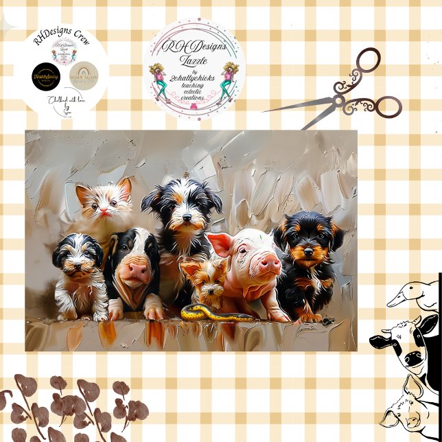 Decoupage Animal Photo For Vet's Office  Tissue Paper (Creator Uploaded)