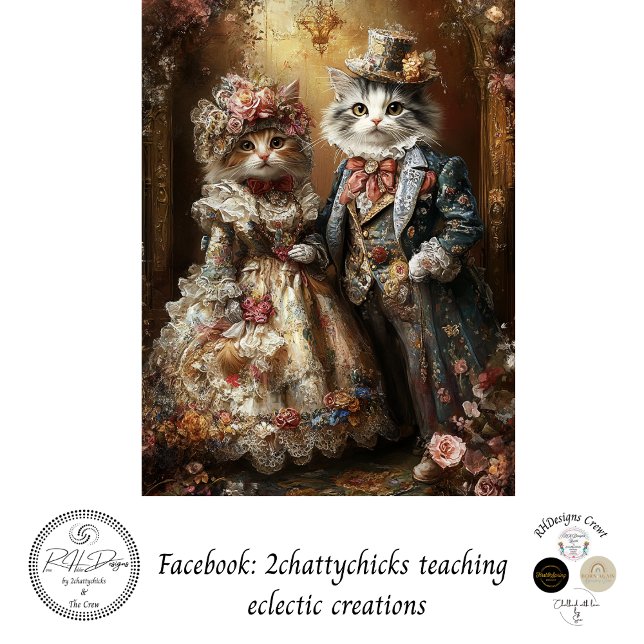 Decoupage Anthropomorphic Victorian Cats  Tissue Paper (Creator Uploaded)