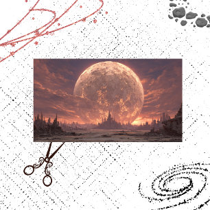 Decoupage Apocalyptic Landscape Moon Castle  Tissue Paper