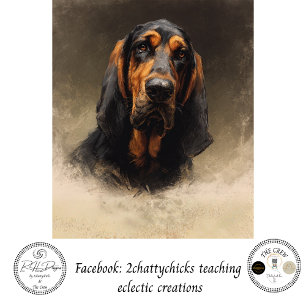 Decoupage Bloodhound Nobel Expression Black Tan Tissue Paper