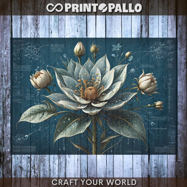 Decoupage - Blueprint of a flower-  Tissue Paper (Creator Uploaded)