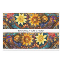 Decoupage Boho Floral Drawer Fronts 29x8"