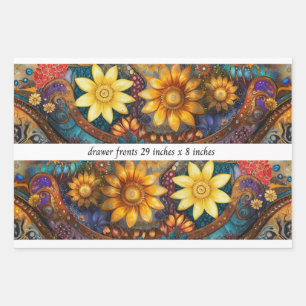 Decoupage Boho Floral Drawer Fronts 29x8" Wrapping Paper Sheets