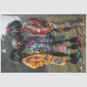 Decoupage Boho Hippie Standard Poodles Tissue Paper