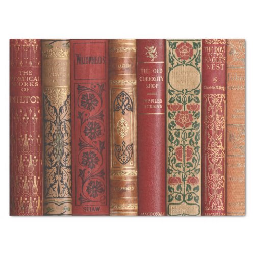 Decoupage Book Spines Dickens Large Tissue Paper