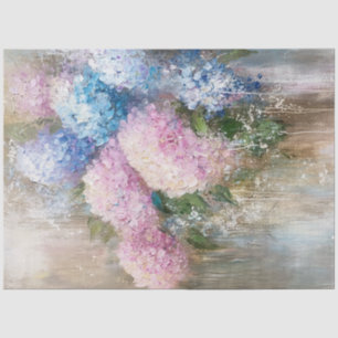 Decoupage Bouquet Hydrangeas Pastel Colors Tissue Paper