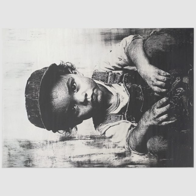 Decoupage Boy The Little Adventurer Tissue Paper (Front)