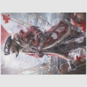 Decoupage Canadian Pirate Bear at Sea Tissue Paper