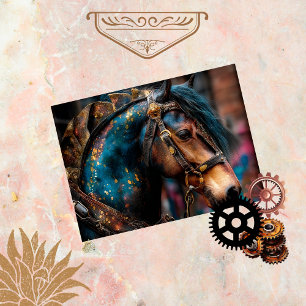 Decoupage Celestial Bronze Patina Horse Steampunk Tissue Paper