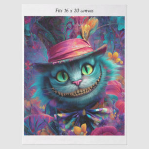Decoupage Cheshire Cat Fits 16x20 Canvas Tissue Paper