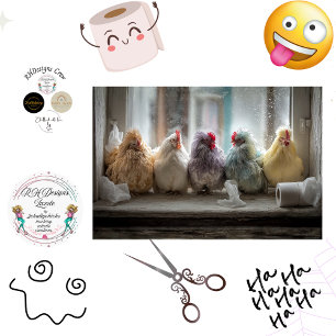 Decoupage Chicken Window Seat Tissue Humor Tissue Paper