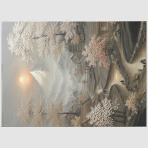 Decoupage Chinese Village Mount Fuji Tissue Paper