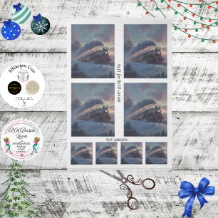 Decoupage Christmas Train Winter Scene Ireland  Tissue Paper