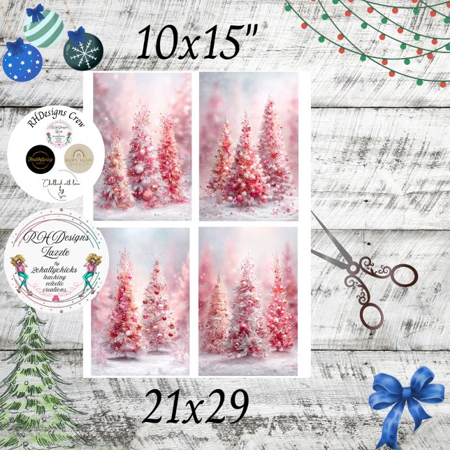Decoupage Christmas Tree 10x15 Scrapbook Designs  Tissue Paper (Creator Uploaded)