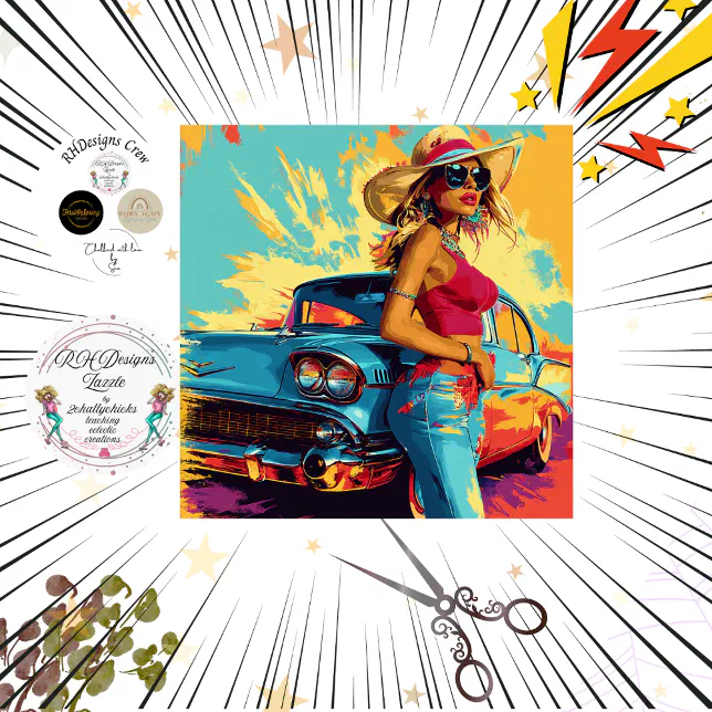Decoupage Classic Car Chic Poster Tissue Paper | Zazzle