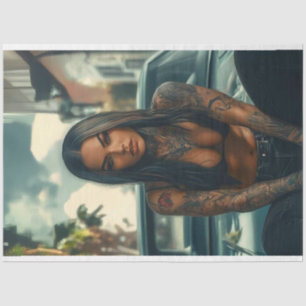 Decoupage Classic Car & Tattooed Chic Poster Tissue Paper