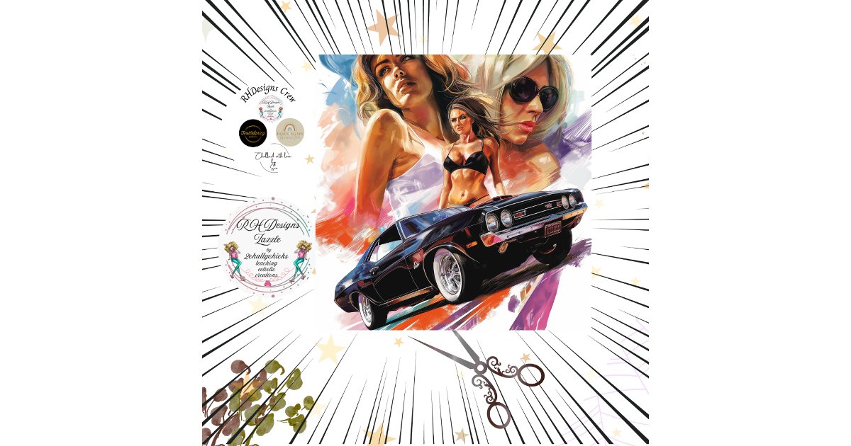 Decoupage Classic Car Vintage Poster Tissue Paper | Zazzle