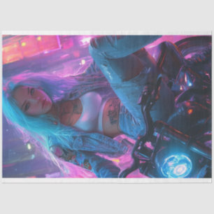 Decoupage Classic Poster of Futuristic Biker Chic Tissue Paper