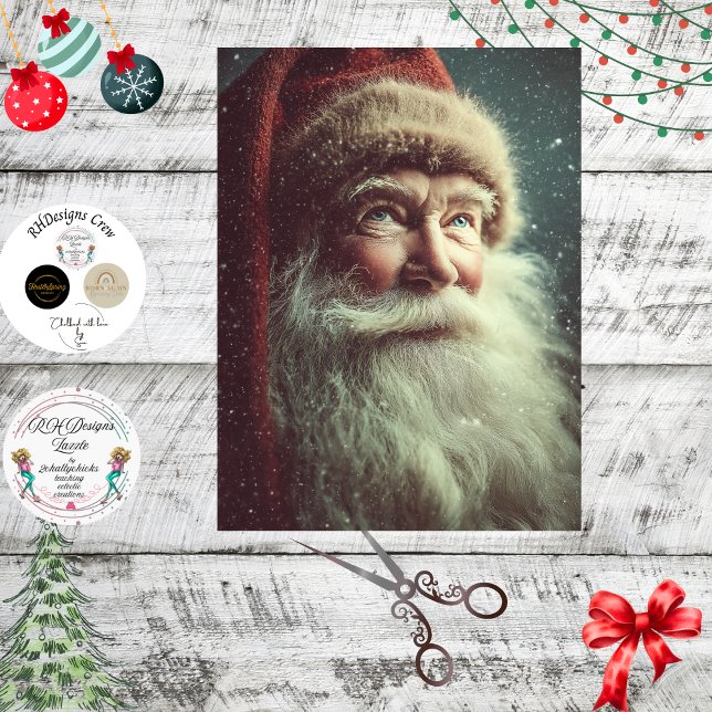 Decoupage Classic Santa Claus Winter Scene Tissue Paper (Creator Uploaded)