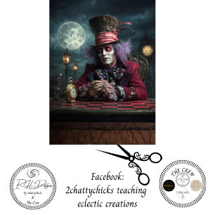 Decoupage Clockmaster Checkerboard Table Full Moon Tissue Paper