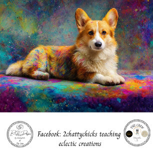 Decoupage Colorful Corgi Abstract Personalization  Tissue Paper