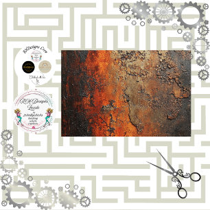 Decoupage Copper Patina Faux Finish Tissue Paper