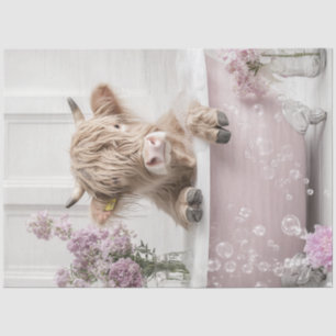 Decoupage Country Charm Highland Calf Vintage Tub Tissue Paper