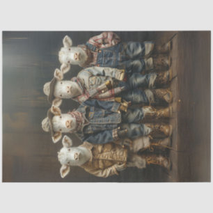 Decoupage Country Farm Family Cows Tissue Paper