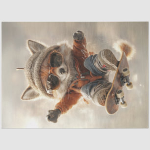 Decoupage Country Fox Riding Skateboard Tissue Paper