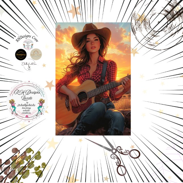 Decoupage Country Girl Character DEBBIE  Tissue Paper (Creator Uploaded)