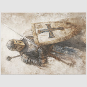 Decoupage Crusade Eaters Christian Knight Tissue Paper