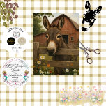 Decoupage Curious Donkey Farm Art Tissue Paper