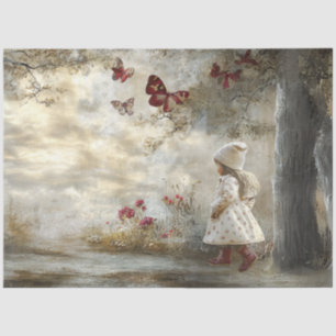 Decoupage Custom Fairytale Storybook Little Girl 2 Tissue Paper