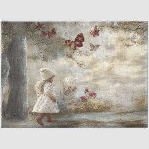 Decoupage Custom Fairytale Storybook Little Girl  Tissue Paper