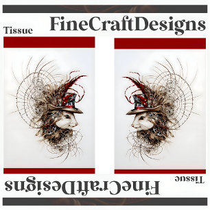 Decoupage Cute Steampunk White Mouse In Hat LR 137 Tissue Paper