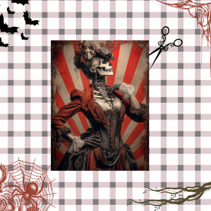 Decoupage Dark Steampunk Skeletal Circus  Tissue Paper