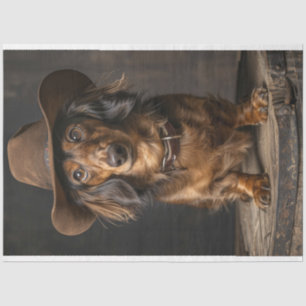 Decoupage Dashaud the Cowboy Canine Tissue Paper