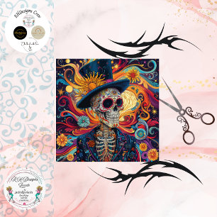 Decoupage Day of Dead Skeleton Vibrant Colored Tissue Paper
