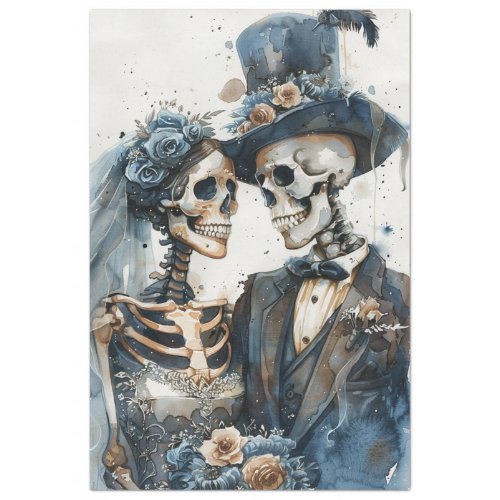 Decoupage Day of Dead Wedding Couple Tissue Paper