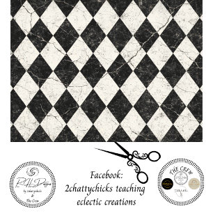 Decoupage Distress Black White Harlequin Backgroun Tissue Paper
