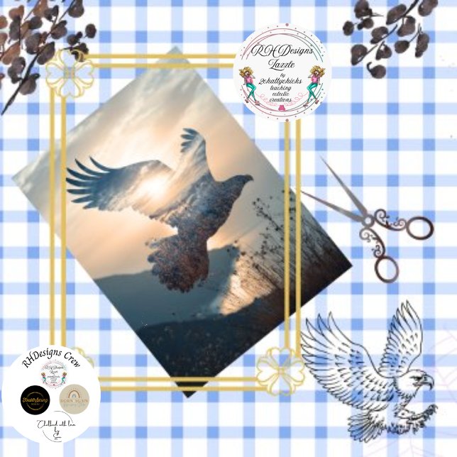 Decoupage Double Exposure Eagle in Forest Tissue Paper (Creator Uploaded)