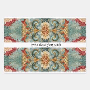 Decoupage Drawer Front 29x8 Mixed Media Wrapping Paper Sheets