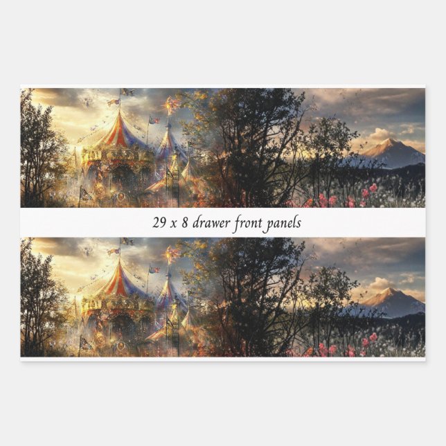 Decoupage Drawer Front Big Top Carnival Panel  Wrapping Paper Sheets (Front)