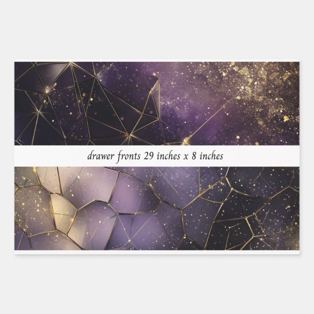 Decoupage Drawer Fronts 29x8 Geometric Cosmic  Wrapping Paper Sheets (Front)