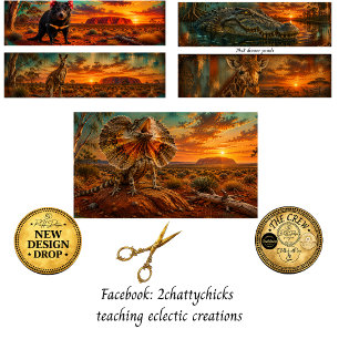 Decoupage Drawer Panels Australian Wildlife 29x8 Wrapping Paper Sheets