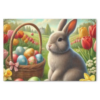 Decoupage Easter Bunny Rabbit Tissue Paper