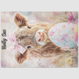 Decoupage Easter Highland Calf Holly Sue Custom  Tissue Paper