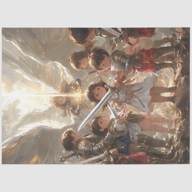 Decoupage Easter Sunday Children Gathering  Tissue Paper (Front)